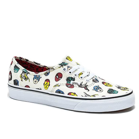 Vans Other - VansMarvel x Authentic 'Marvel Heads' Avengers Off White LaceUp Mens Sneakers 10